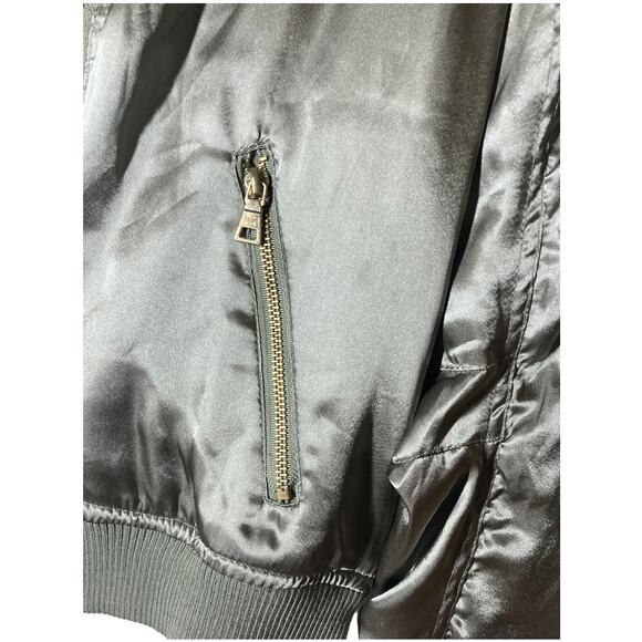 Charlotte Russe Olive Green Full Zip Bomber Jacket - M - Picture 2 of 5